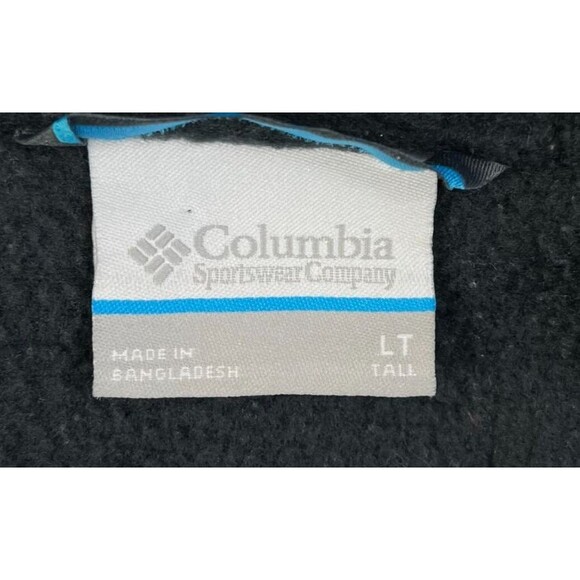 Columbia Fleece Jacket Full Zip Men's Large Tall Gray Black Pockets Long Sleeve - Picture 4 of 7